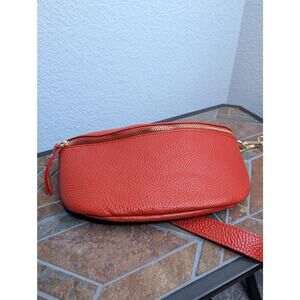 Viola Castellani Italy Red Leather Crossbody Fanny Pack Bag